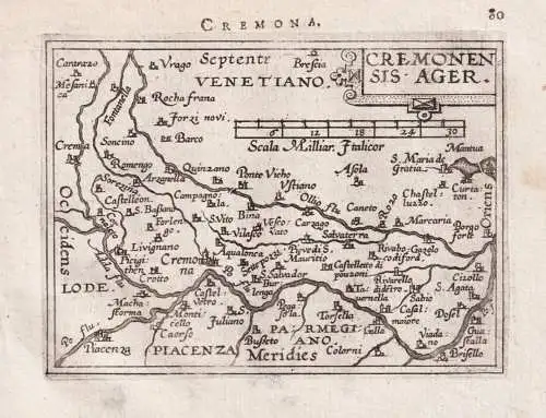 Cremona / Cremonensis Ager - Cremona Lombardia Lombardei / Italia Italy Italien / carte map Karte / Epitome du