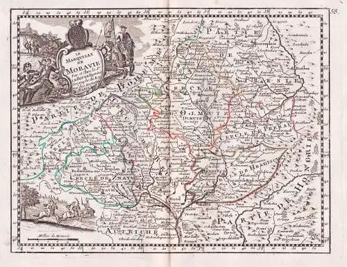 Le Marquisat de Moravie - Mähren Moravia / Czech Tschechien / Karte map carte