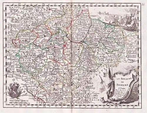 Le Royaume de Boheme - Böhmen Bohemia / Czech Tschechien / Prag Prague Praha / Karte map carte