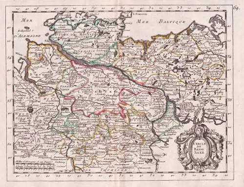 Cercle de Basse Saxe - Niedersachsen Hamburg Bremen Hannover / Karte map