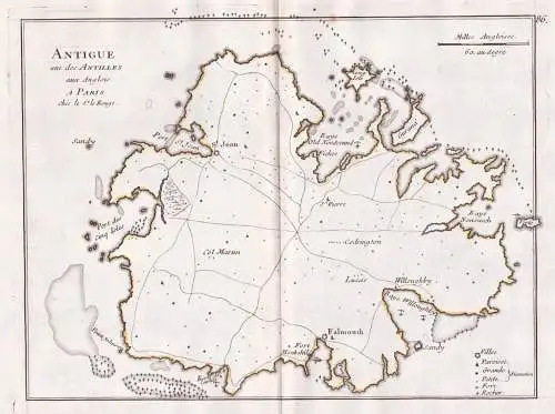 Antigue - Antigua and Barbuda Antilles Caribbean / Karte map Carte