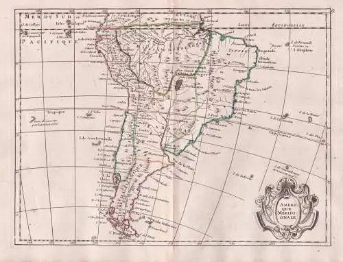Amerique Meridionale - South America Südamerika / Paraguay Chile Peru Argentina Argentinien / Karte map