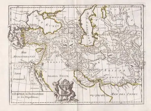 L'Empire d'Alexandre et ses Expeditions - Europe Asia Turkey Iran Iraq / Persia Europa Asien / Karte map