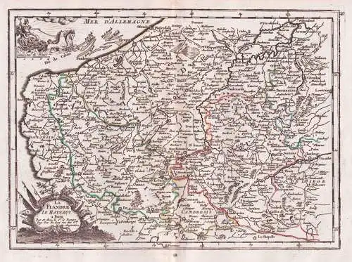 La Flandre le Haynaut - Flandre Vlaanderen Flandern / Gent Anvers / Belgium Belgien Belgique Karte map