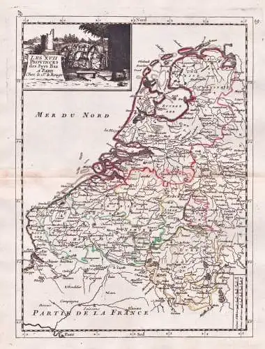 Les XVII provinces des Pays Bas - Holland Nederland Niederlande Netherlands / Karte map