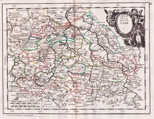 Cercle de la Haute Saxe - Sachsen Dresden Zwickau Magdeburg / Karte map