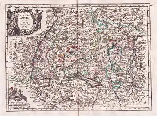 La Souabe - Baden-Württemberg Schwaben / Stuttgart Ulm Durlach Heidelberg / Karte map
