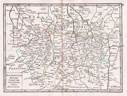 Bourbonnois Marche Limousin Auvergne - Bourgogne Auvergne Limousin / France Frankreich / carte Karte map