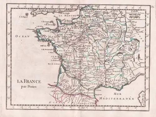 La France par Postes - France Frankreich / carte Karte map