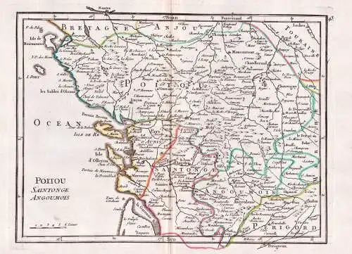 Poitou Saintogne Angoumois - Niort La Rochelle / France Frankreich / carte Karte map