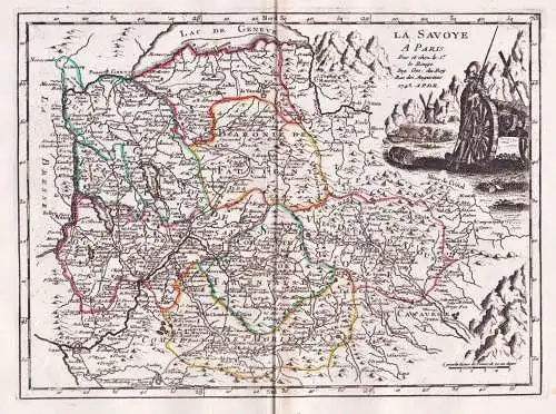 La Savoye - Savoia Savoie Savoy Savoyen / Italia Italy Italien / incisione carta stampa acquaforte Karte map