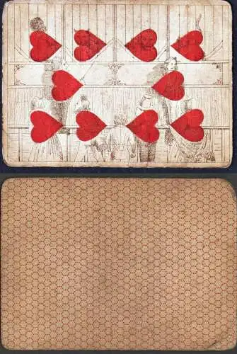 (Herz 10) - Hearts cœur / playing card carte a jouer Spielkarte cards cartes