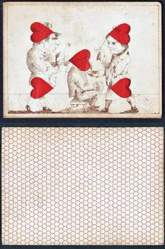 (Herz 5) - Hearts cœur / playing card carte a jouer Spielkarte cards cartes