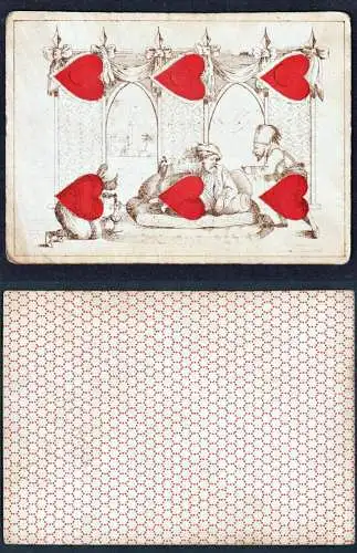 (Herz 6) - Hearts cœur / playing card carte a jouer Spielkarte cards cartes