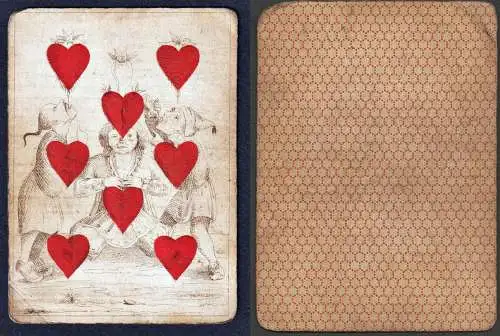 (Herz 8) - Hearts cœur / playing card carte a jouer Spielkarte cards cartes