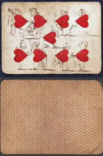 (Herz 9) - Hearts cœur / playing card carte a jouer Spielkarte cards cartes
