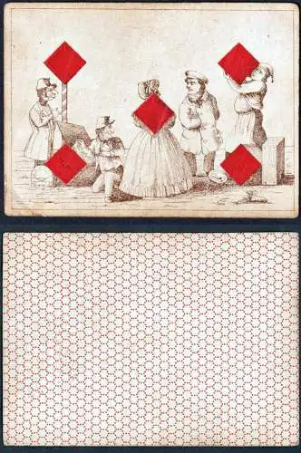 (Karo 5) - Diamonds carreau / playing card carte a jouer Spielkarte cards cartes