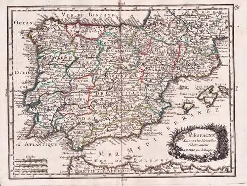 L'Espagne - Spanien Espana Spain Portugal / Murcia Valencia Galicia / Karte map