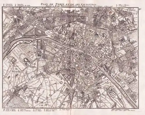 Plan de Paris et de ses Faubourgs - Paris France Frankreich / plan carte Karte map