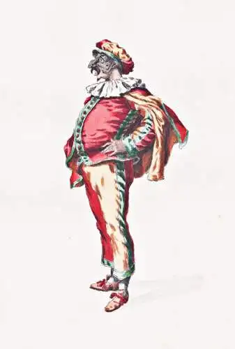 (Polichinelle / Pulcinella) - Commedia dell'arte / Theater theatre / costumes costume / Mask Masque maschera M