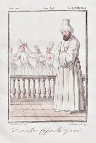 Derviches faisant la priere. - Dervish people Persia Sufi Islam Tracht Trachten costume