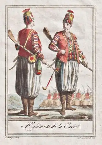 Habitants de la Carie. - Karien Caria Turkey Türkei Tracht costumes