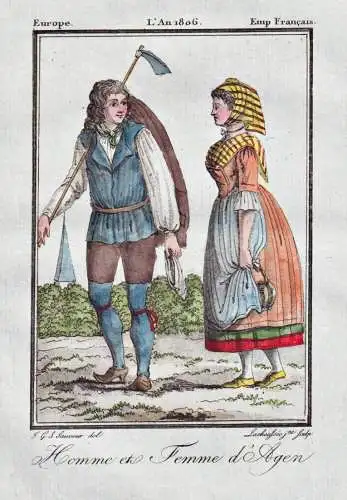 Homme et Femme d'Agen - Agen France Aquitaine / Tracht Trachten costume