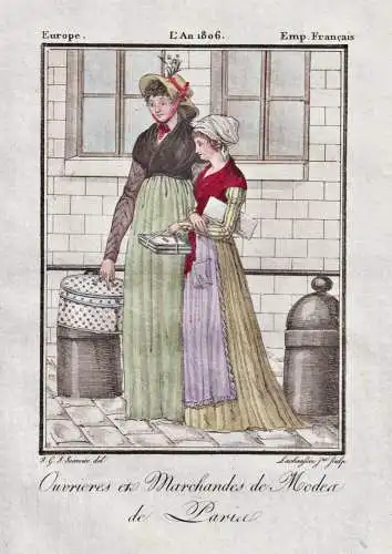 Ouvrieres et Marchandes de Modes de Paris - Parisian workers / Tracht Trachten costume