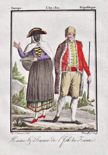 Homme & Femme de l'Isle de Zante - Zakynthos island Greece Tracht Trachten costume