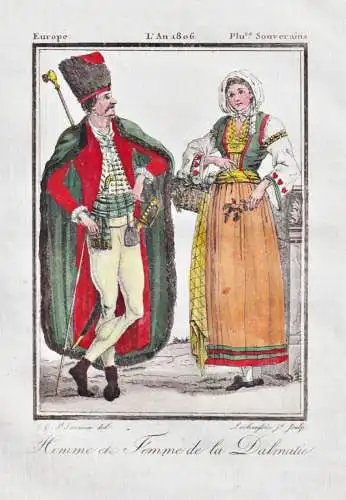 Homme et Femme de la Dalmatie - Dalmatia Croatia Kroatien Tracht Trachten costume