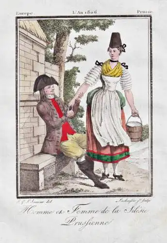 Homme et Femme de la Silesie Prussienne - Preussen Polen Polska Silesia Schlesien Tracht Trachten costume