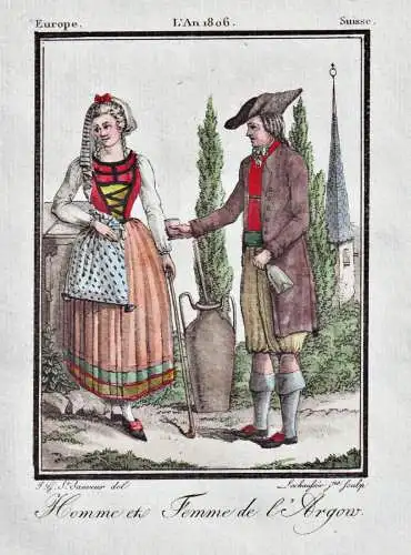 Homme et Femme de l'Argow - Aargau Schweiz Suisse Switzerland Tracht Trachten costume