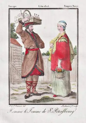 Homme & Femme de St. Petersbourg - Sankt Petersburg Russia Russland Tracht Trachten costume