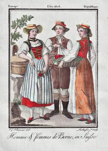 Homme & femmes de Berne, en Suisse. - Bern Schweiz Suisse Switzerland Tracht Trachten costume