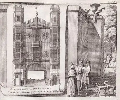 The Kings Gate, ou Porte Royale de White-Hall, qui conduit a Westminster. - Holbein Gate Whitehall Westminster