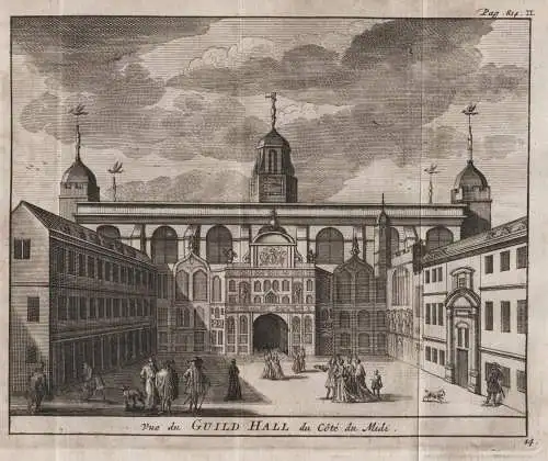 Vue du Guild Hall du Coté du Midi. - Guildhall London Moorgate Ansicht view