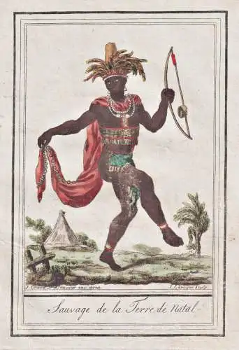 Sauvage de la Terre de Natal. - Natal South Africa man native indigenous Afrika Tracht costumes