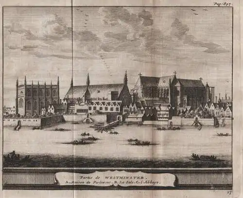 Partie de Westminster. - Palace of Westminster London Abbey Ansicht view