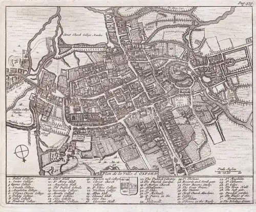 Plan de la Ville d'Oxford. - Oxford city Plan England