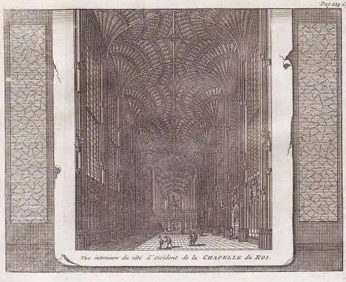 Vue interieure du cote d'Occident de la Chapelle du Roi. - King's College Chapel Cambridge University England