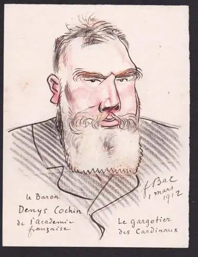 Le baron Denys Cochin de l'Academie francaise - Denys Cochin (1851-1922) French author writer politician / Por