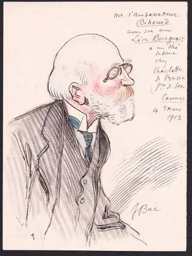 Mr. l'Ambassadeur Bihourd avec son ami Leon Bourgeois... - Leon Bourgeois (1851-1925) French jurist statesman