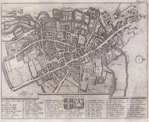 Cambridge. - Cambridge city plan view England