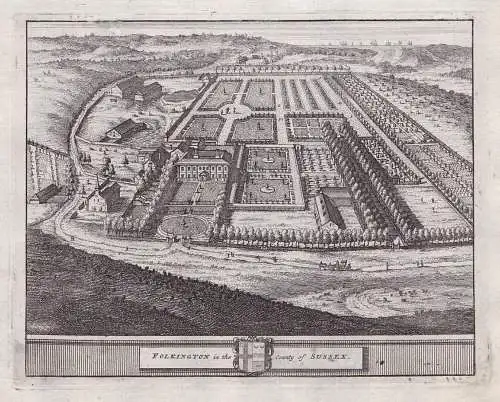 Folkington in the County of Sussex. - Folkington Manor Polegate West Sussex England Ansicht view