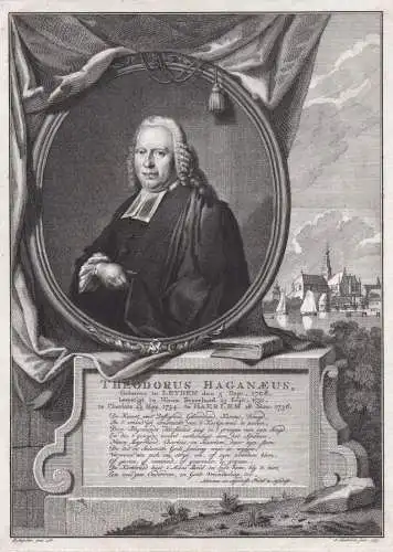 Theodorus Haganaeus - Theodorus Haganaeus (1708-1769) Predikant pastor Dutch Nieuw Beyerland Charlois Haarlem