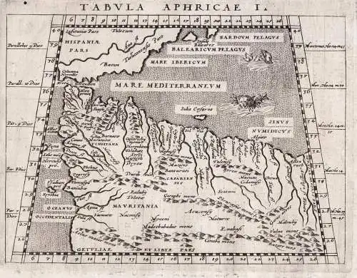 Tabula Aphricae I. - Africa Afrika Afrique Morocco Algeria Tunisia Libya Marokko Algerien Tunesien Libyen / An
