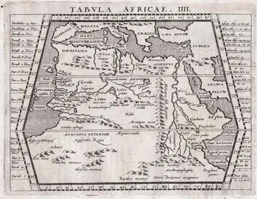 Tabula Aphricae IIII. - Africa Afrika Afrique Egypt Libya Ethiopia / Antike antiquity / Ptolemeu Ptolomäus Pt