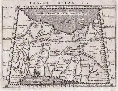 Tabula Asiae V. - Asia Asien Asie Caspian Sea Iran Persia Persien / Ptolomeu Ptolomäus Ptolemy