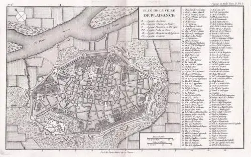 Plan de la Ville de Plaisance - Piacenza Emilia-Romagna Italia Italy Italien