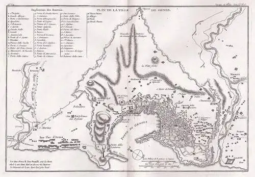 Plan de la Ville de Genes- Genua Genova / Liguria Ligurien / Italia Italy Italien